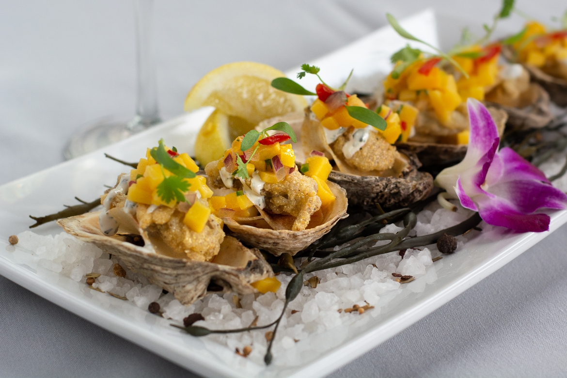 Fried Oysters with Mango Salsa